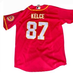 Nike Kansas City Chiefs Kelce 87 Baseball Jersey NFL Red S